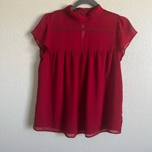Red high neck shirt by a new day size medium
